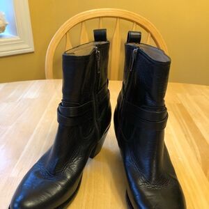 Frye Black Leather Ankle Boots